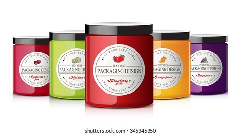 set glass jars vector illustration design