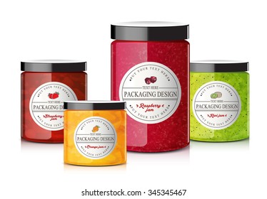 set glass jars vector illustration design