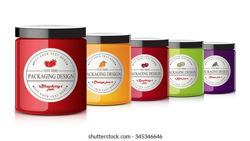 set glass jars vector illustration design