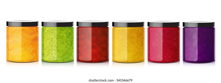 set glass jars vector illustration design
