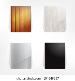 Set of glass labels with natural texture