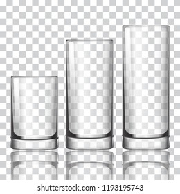 Set of glass on a transparent background vector illustration