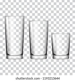 Set of glass on a transparent background vector illustration