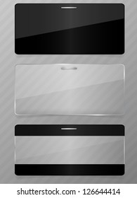Set of glass and paper background. Vector illustration