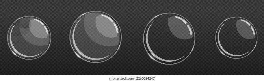 Set of glass plates.Glass geometric shapes. Glass on transparent background vector illustration