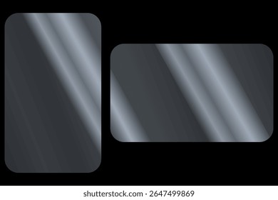 Conjunto de vidro com reflexão realista em um vidro transparente com brilho de luz solar. A textura do vidro retangular com tonalidade azul. Ilustração do vetor de estoque. Usar modo de transparência
