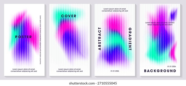 Conjunto De Vidro Com Fita Gradiente Blurry Abstract Fundo Poster Cover Illustration.