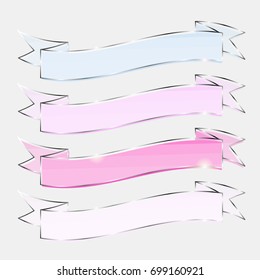 Set Glass Ribbon vector

