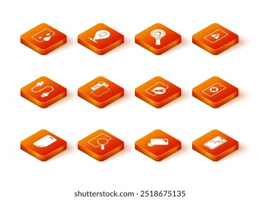 Set Glass screen protector, Phone repair service, USB cable cord, Mobile with broken, Shockproof phone,  and  icon. Vector