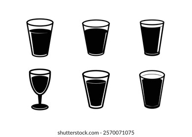 set of glass silhouette image 