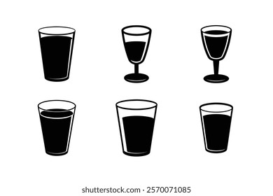 set of glass silhouette image 