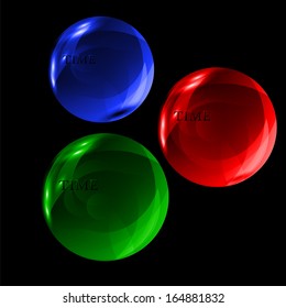 Set of glass spheres