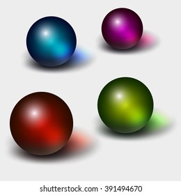 Set of glass spheres