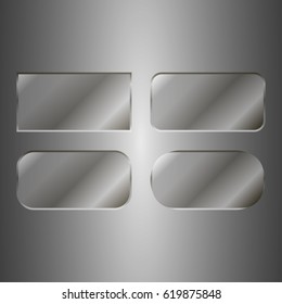 Set of glass transparent banners or buttons for design