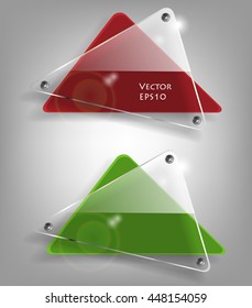 Set of glass transparent vector banners. Bright vector design elements. Eps10 vector illustration