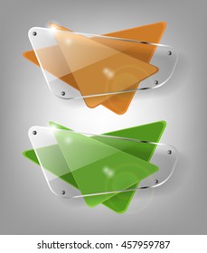 Set of glass transparent vector banners. Bright vector design elements. Eps10 vector illustration