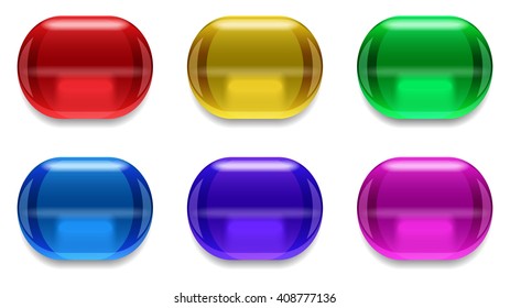 Set of glass vector buttons