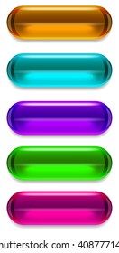 Set of glass vector buttons