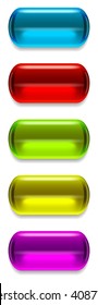 Set of glass vector buttons