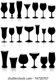 Set of glass. Vector illustration.