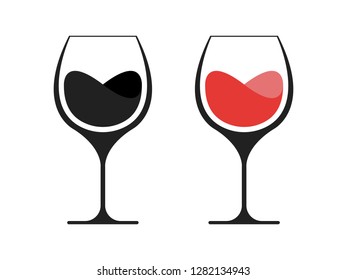 Set Glass of Wine Icon Vector