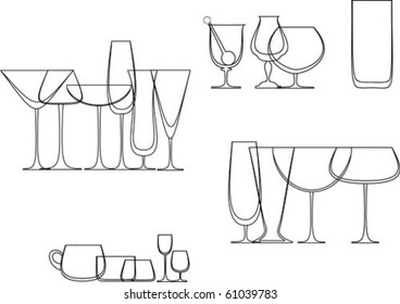 Set of glasses for alcoholic drinks