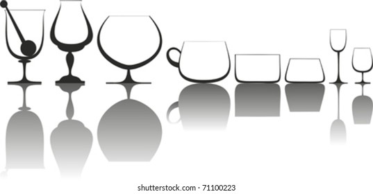 Set of glasses for alcoholic drinks