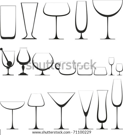 Set of glasses for alcoholic drinks