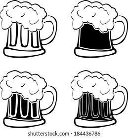 Set Glasses Beer Stencils Vector Variant Stock Vector (Royalty Free ...