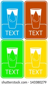 set of glasses with beverages - juice, tea, lemonade 