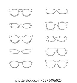 Set glasses, different types of glasses. Lovely glasses frames