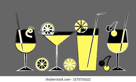 set of glasses for a drink