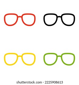 Conjunto de lentes aislados en estilo plano