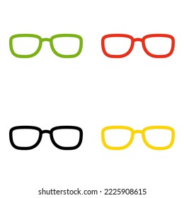 Set of Glasses in flat style isolated