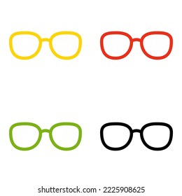 Conjunto de lentes aislados en estilo plano