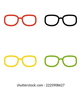 Set of Glasses in flat style isolated