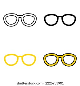 Set of Glasses in flat style isolated