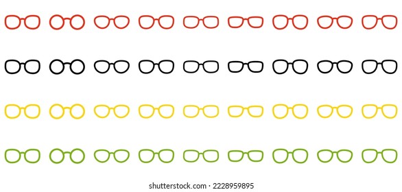 Set of Glasses in flat style isolated