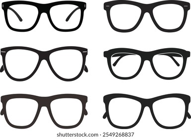 Set of  Glasses Frame Silhouette Vector illustration Design

