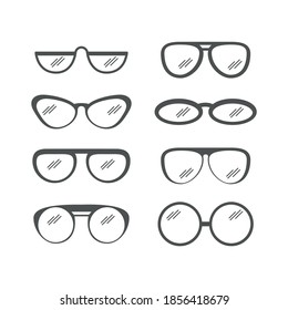 set of glasses gray minimalism. isodized vector