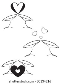 set of glasses with hearts