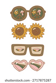 Estilo Del Diseño Del Vector Del Concepto Del Arte Del Clip Del Doodle Del Icono De Los Vidrios En El Fondo Blanco. Verano. Ilustración vectorial de gafas en marco negro