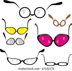 set of glasses. Illustration.