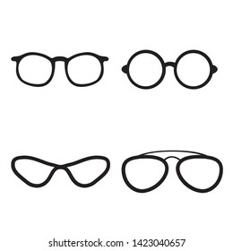 set of glasses isolated. glasses model icons. Sunglasses, glasses, isolated on white background