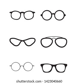 set of glasses isolated. glasses model icons. Sunglasses, glasses, isolated on white background