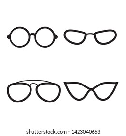 set of glasses isolated. glasses model icons. Sunglasses, glasses, isolated on white background