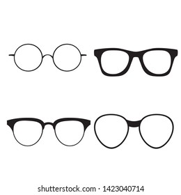 set of glasses isolated. glasses model icons. Sunglasses, glasses, isolated on white background
