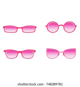 Set of glasses isolated on white background, vector illustration.