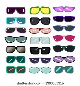 set of glasses. multicolor vector illustration on white background