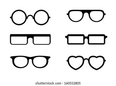 Set Of Glasses On White